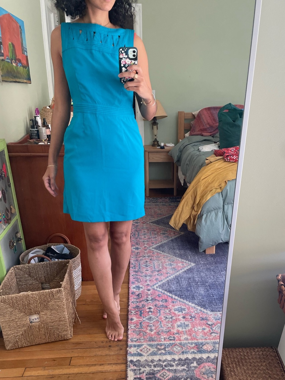 Banana Republic Teal Sleeveless Shift Dress